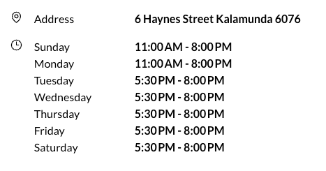 Almudena address and working hours